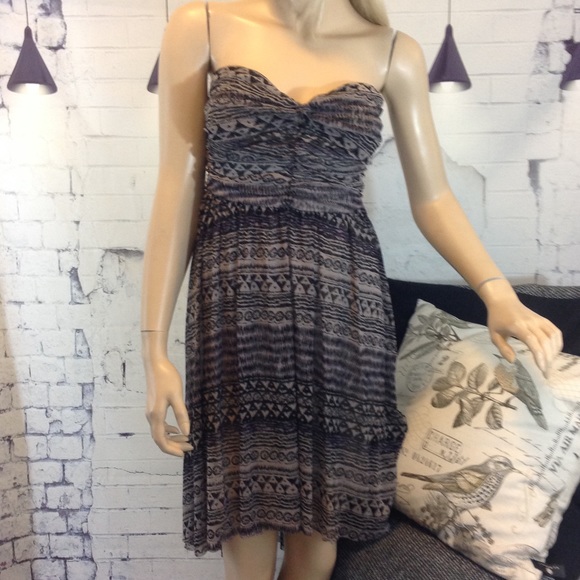 Free People Strapless Tribal Print High-Low Dress - Picture 5 of 6